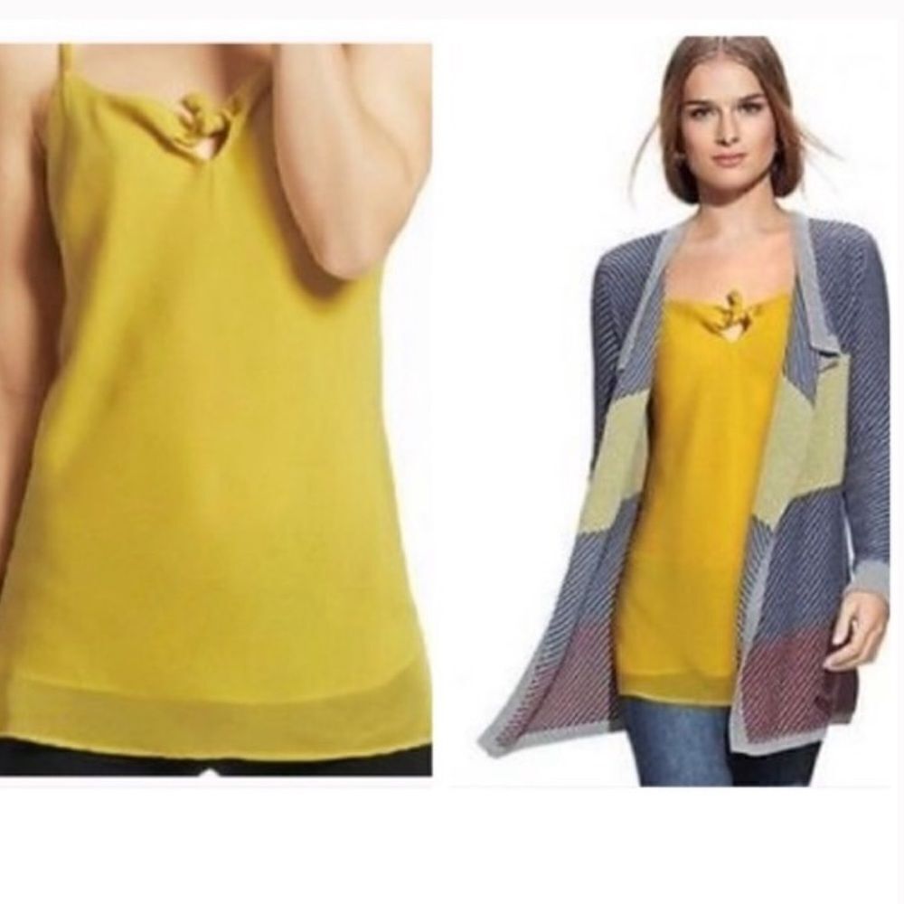 Cabi sheer bow tank top‎